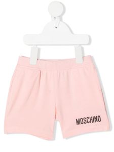 Moschino Kids short de jogging à logo imprimé - Rose