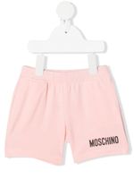 Moschino Kids short de jogging à logo imprimé - Rose