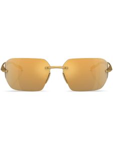 Prada Eyewear lunettes de soleil sans montures à logo gravé - Or