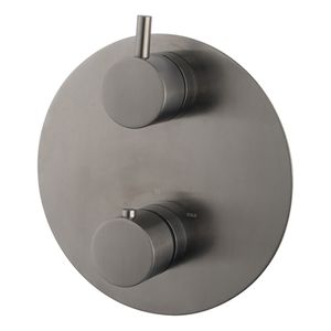 Afbouwdeel tbv douchekraan Wiesbaden Caral | Thermostaatkraan | 2-weg | Rond | Gunmetal PVD