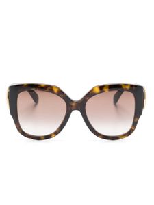 Gucci Eyewear lunettes de soleil rondes à plaque logo - Marron