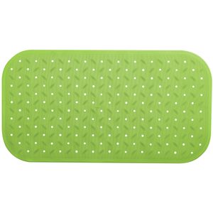 MSV Douche/bad anti-slip mat badkamer - rubber - limegroen - 36 x 65 cm   -