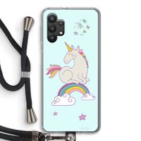 Regenboog eenhoorn: Samsung Galaxy A32 5G Transparant Hoesje met koord