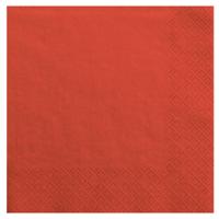 Partydeco Tafel servetten - papier - rood - 33 cm - diner/lunch/verjaardag