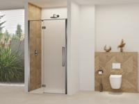 Nisdeur Van Rijn Products ST07 Aan Vast Deel 90x200 cm 8 mm Helder Glas Incl. Beslag, Greep en Stabilisatiestang Geborsteld Gunmetal