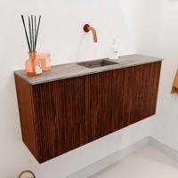 Toiletmeubel Mondiaz Joya Dlux | 90 cm | Meubelkleur Ruby | Faye wastafel Oza Wasbak Midden | Zonder kraangat(en)