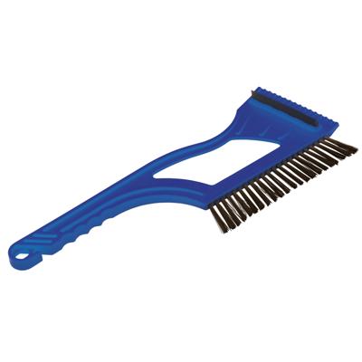 IJskrabber 2 in 1 - met rubberen trekker en borstel - raamkrabber - blauw - kunststof - 9 x 40 cm IJskrabber 2 in 1 - met rubberen trekker en borstel - raamkrabber - blauw - kunststof - 9 x 40 cm