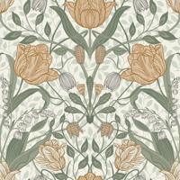 Dutch Wallcoverings Apelviken - Filippa White/Yellow - Wit/Geel