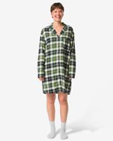 HEMA Damesnachthemd flanel ruiten donkerblauw (donkerblauw)