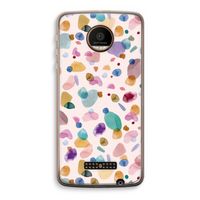 Terrazzo Memphis Pink: Motorola Moto Z Force Transparant Hoesje