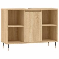 The Living Store Badkaast Sonoma Eiken - 80 x 33 x 60 cm - Duurzaam Hout - Flexibele Deurmontage