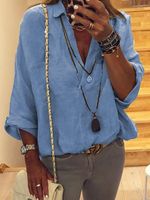 Grijs Casual Lang Mouw Stevig Topjes - thumbnail