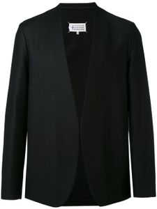 Maison Margiela blazer en laine vierge à design sans col - Noir