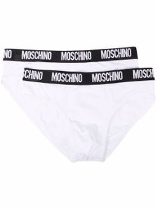 Moschino slip à bande logo - Blanc