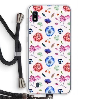 Bloemetjes: Samsung Galaxy A10 Transparant Hoesje met koord