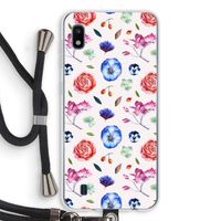 Bloemetjes: Samsung Galaxy A10 Transparant Hoesje met koord