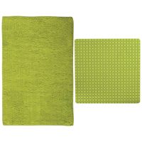 MSV Douche anti-slip mat en droogloop mat - Napoli badkamer set - rubber/polyester - limegroen - Badmatjes - thumbnail