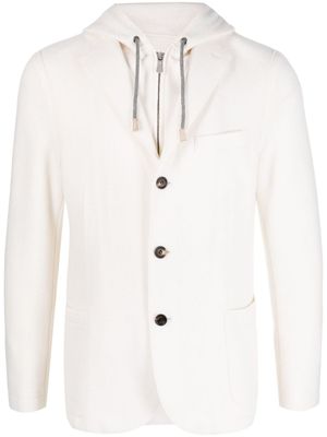Eleventy blazer en laine à capuche - Blanc