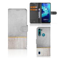 Motorola G8 Power Lite | Book Style Case | Wood Concrete