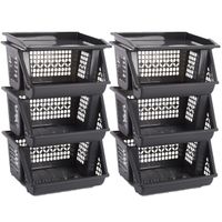 4x Antraciet grijze opberg kratten/kasten/organizers 3 vakken 62 cm - thumbnail