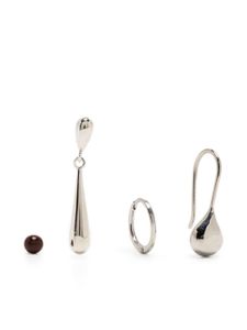 LEMAIRE lot de quatre boucles d'oreilles asymétriques - Argent