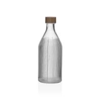 Fles Versa 1 L Strepen Glas Aluminium 9,8 x 25,1 x 9,8 cm
