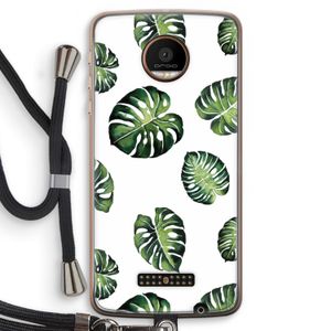Tropische bladeren: Motorola Moto Z Force Transparant Hoesje met koord
