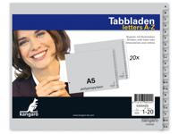 Tabbladen 2 rings A-Z kunststof Tabbladen 2 rings A-Z kunststof