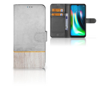 Motorola Moto G9 Play | E7 Plus Book Style Case Wood Concrete - thumbnail