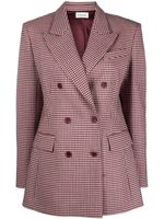 P.A.R.O.S.H. blazer croisé à carreaux vichy - Marron