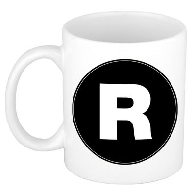 Mok / beker met de letter R voor het maken van een naam / woord of team