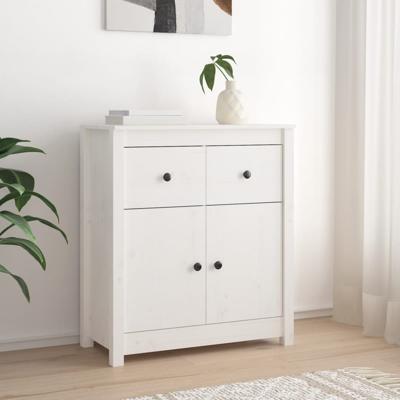 Dressoir 70x35x80 cm massief grenenhout wit