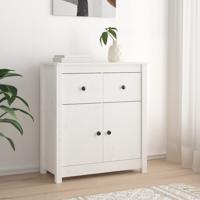 Dressoir 70x35x80 cm massief grenenhout wit