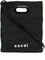 sacai sac cabas à logo brodé - Noir - thumbnail