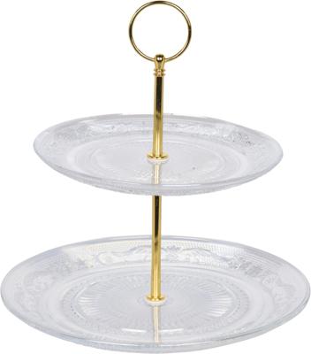 Etagere glas 18cm/23cm iriserend
