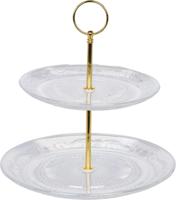 Etagere glas 18cm/23cm iriserend
