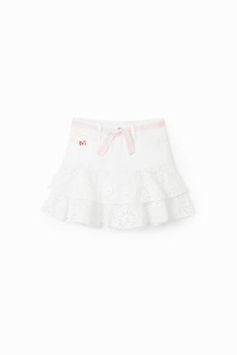 Minirok met broderie anglaise - WHITE - 13/14