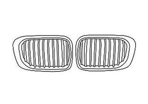 GRILL LINKS COUPE tot 3/'03 (lamellen ZWART, lijst chroom) 0647517