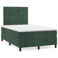 Boxspring met matras fluweel donkergroen 120x190 cm Boxspring met matras fluweel donkergroen 120x190 cm