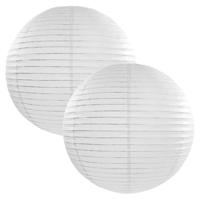Luxe bol feest lampion - 2x - wit - dia 50 cm - papier