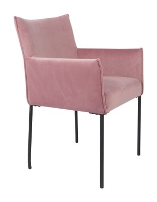 ZILT Eetkamerstoel 'Dion', Velvet, kleur Roze ZILT Eetkamerstoel 'Dion', Velvet, kleur Roze