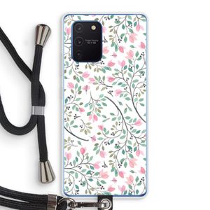 Sierlijke bloemen: Samsung Galaxy Note 10 Lite Transparant Hoesje met koord