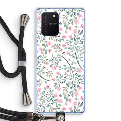 Sierlijke bloemen: Samsung Galaxy Note 10 Lite Transparant Hoesje met koord