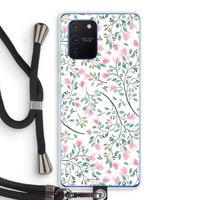 Sierlijke bloemen: Samsung Galaxy Note 10 Lite Transparant Hoesje met koord