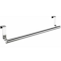 Theedoek / handdoek rek voor kastdeurtje - zilver - RVS - 40 x 9 x 7 cm - handdoek hanger
