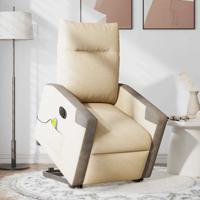 Sta-op-massagestoel elektrisch verstelbaar stof crèmekleurig