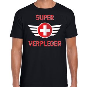 Super verpleger cadeau t-shirt zwart voor heren