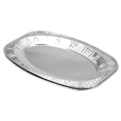 8x stuks Aluminium BBQ vlees/vis/hapjes serveerschalen 43 x 29 cm