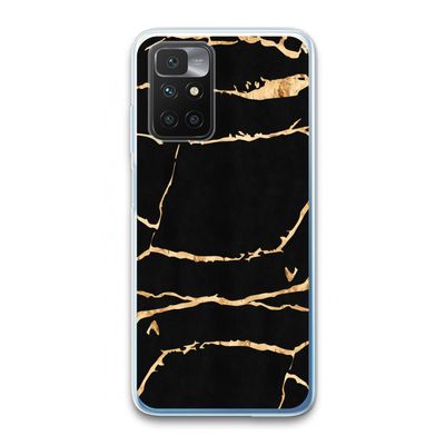 Gouden marmer: Xiaomi Redmi 10 Transparant Hoesje