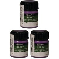 3x Paarse acrylverf/allesverf potje 15 ml hobby/knutselmateriaal
